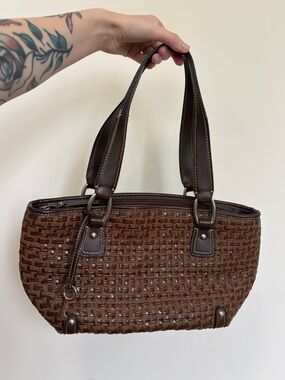 VTG Fossil Brown Woven Handbag